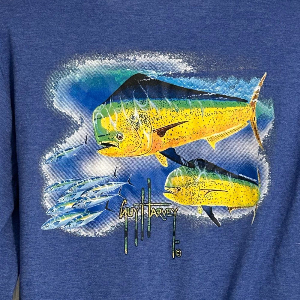 Guy Harvey | Classic Blue Long Sleeve Tee | Size Large - Picture 4 of 5
